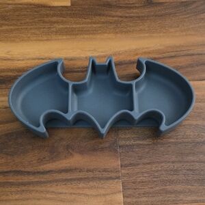 Gray or Black Bat-Shaped BATMAN Silicone food Tray 3 Compartments